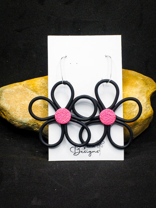 boho bloom 'black and pink'