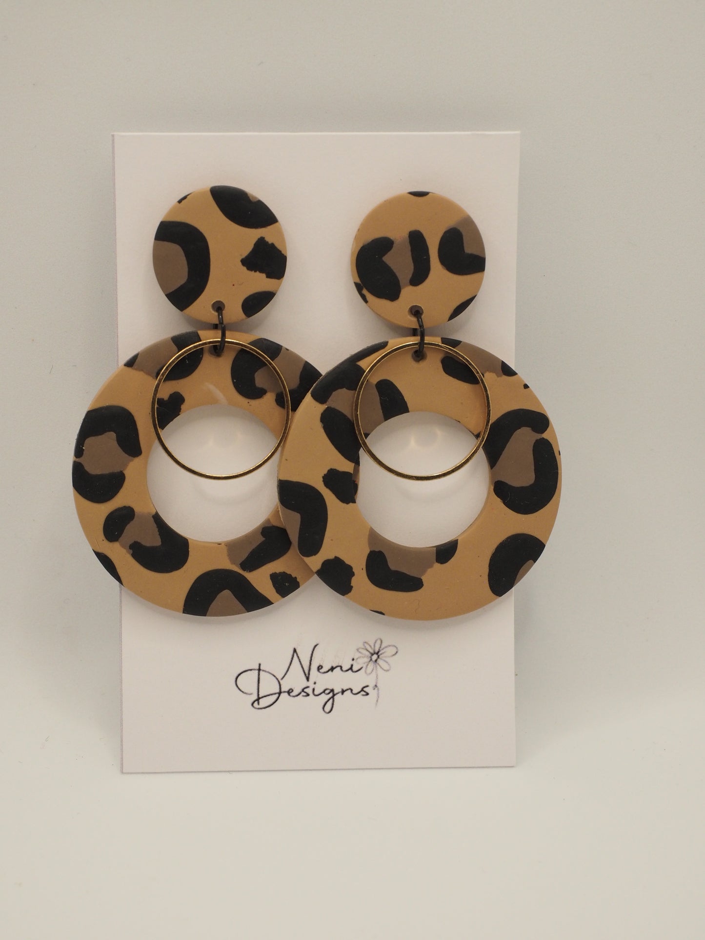 'harriet' with gold ring (leopard print)