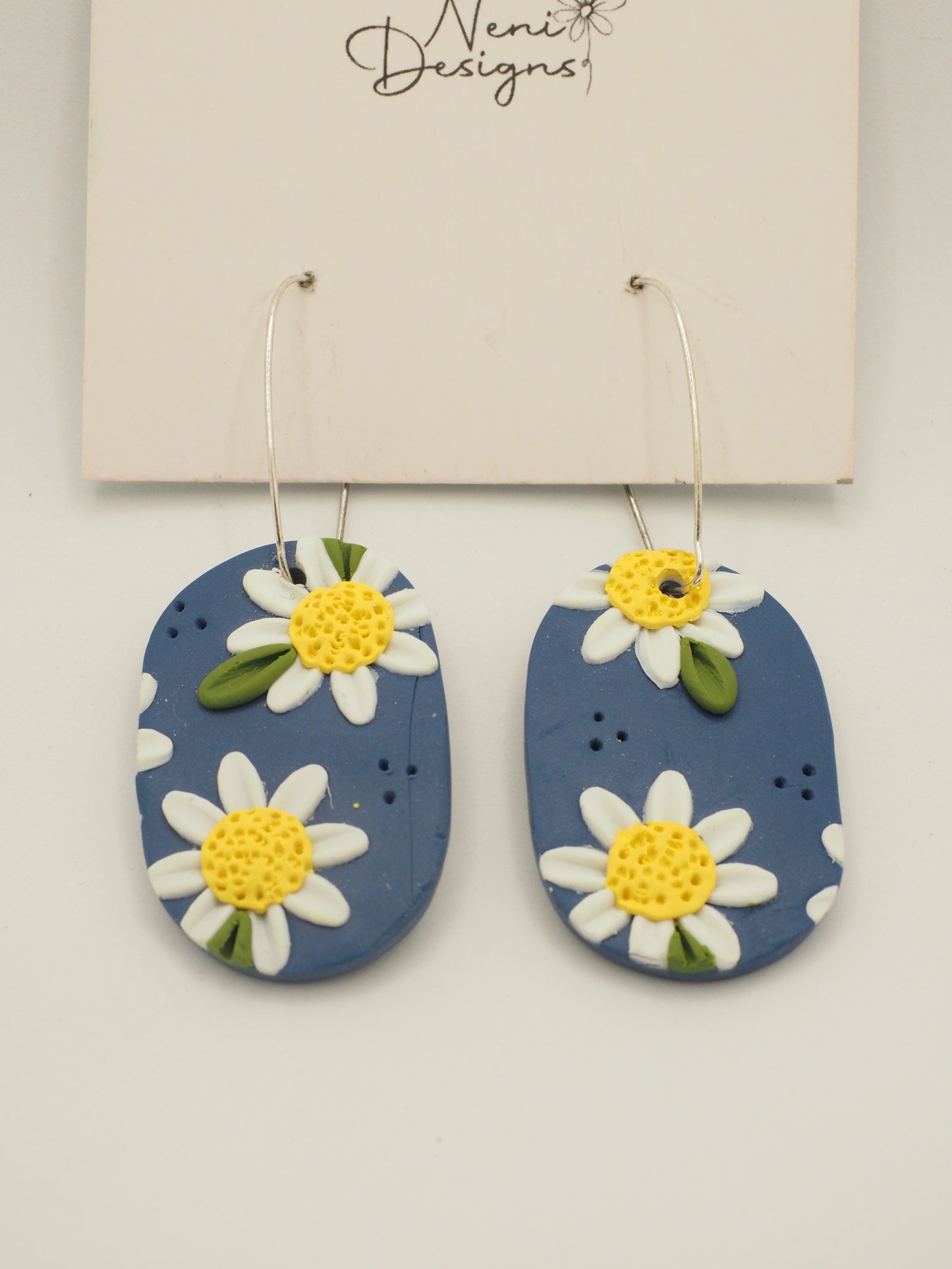 'clara' hoops (blue with daisies)