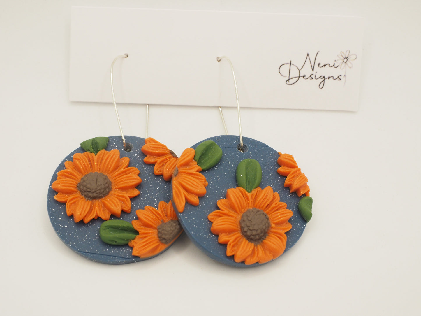 'evita' hoops (blue with orange flowers)
