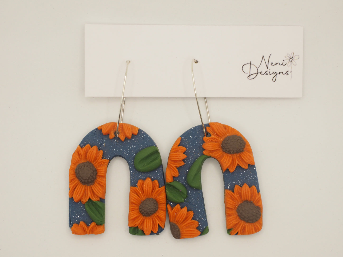 'rosie' hoops (blue with orange flowers)
