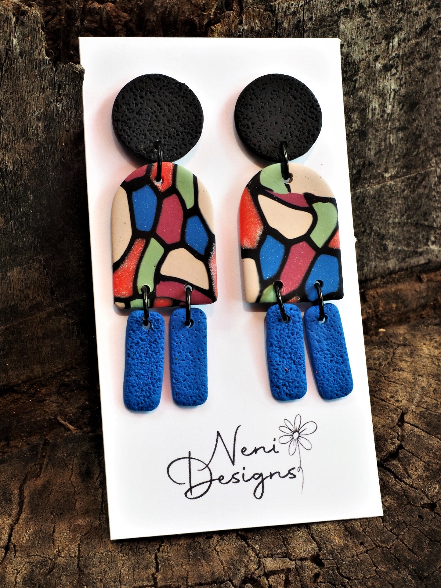 'maya' (blue, black and stained glass)