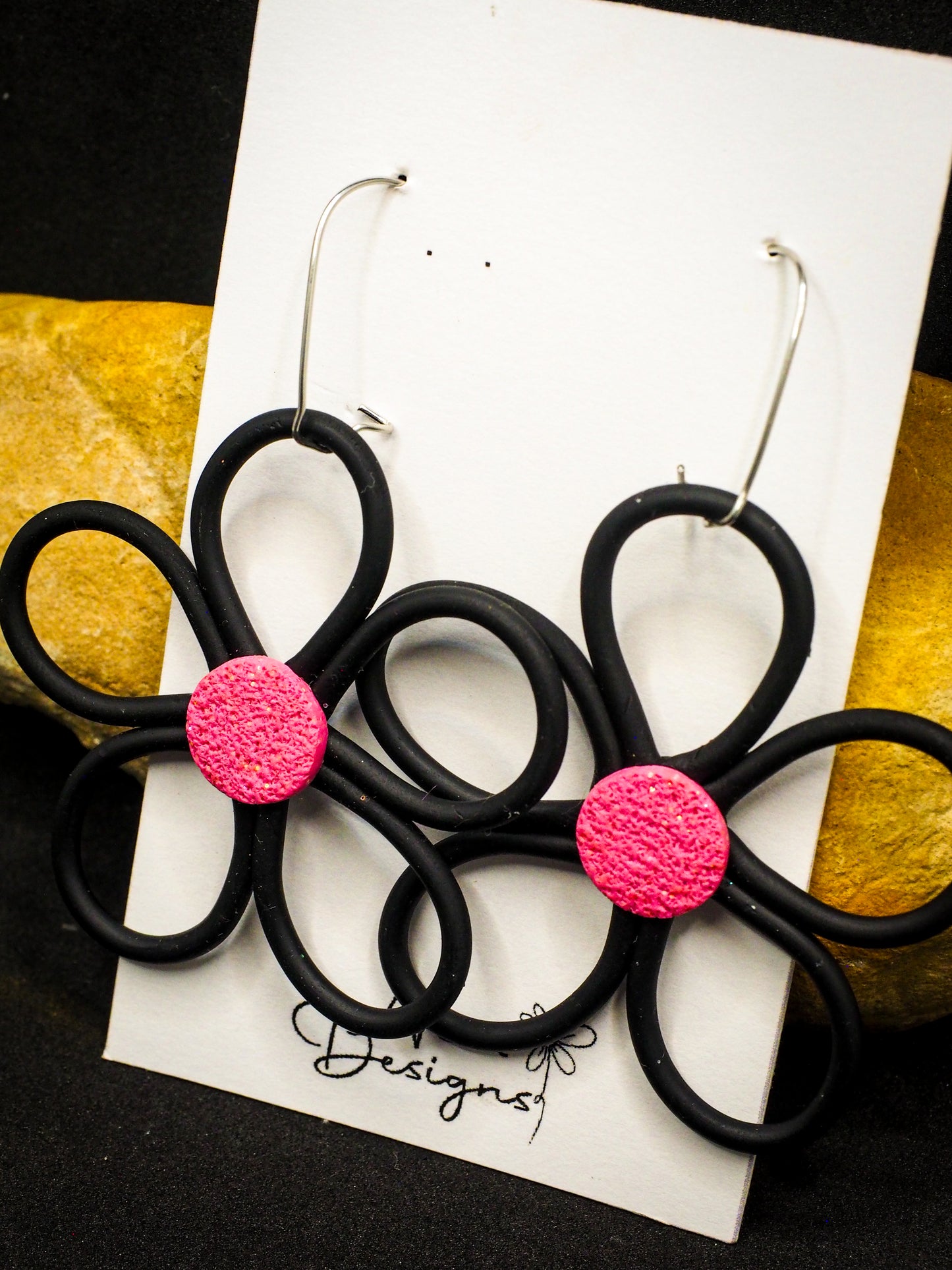 boho bloom 'black and pink'