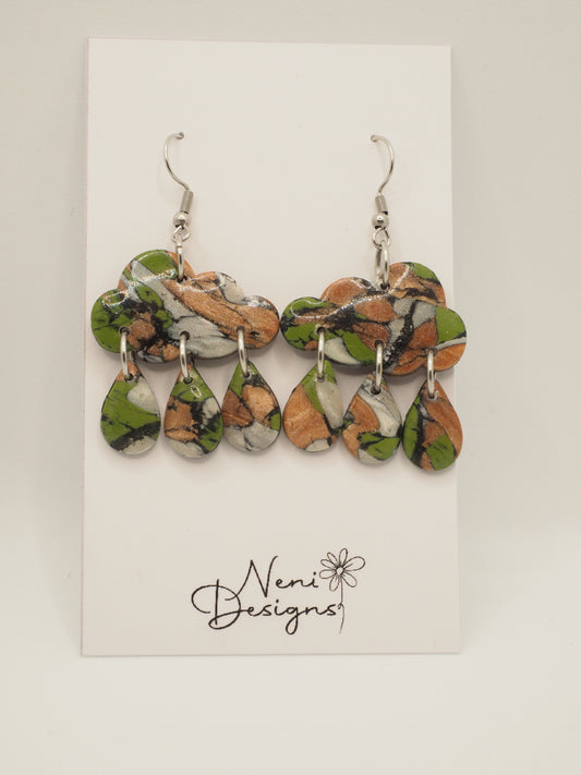 'amelia' hooks (copper, white and olive)