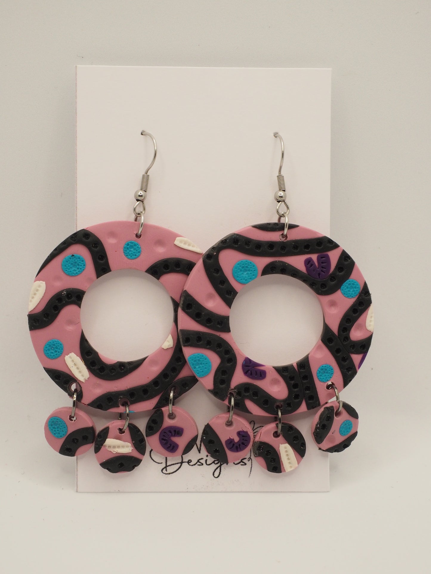 'harriet' hooks (pink textured)