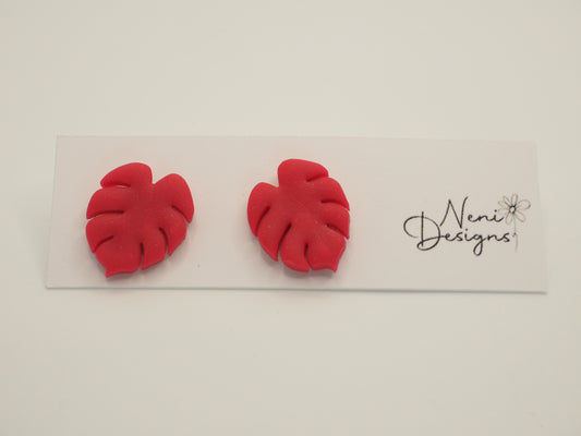 monstera stud (red)