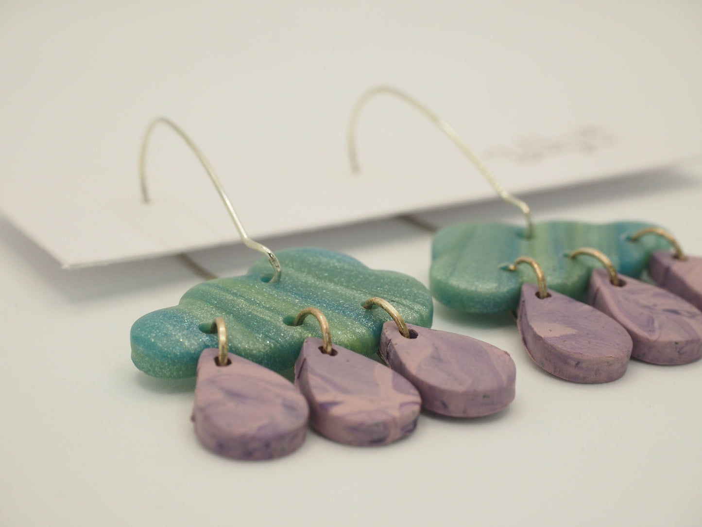 'amelia' hoops (shimmer green and purple)