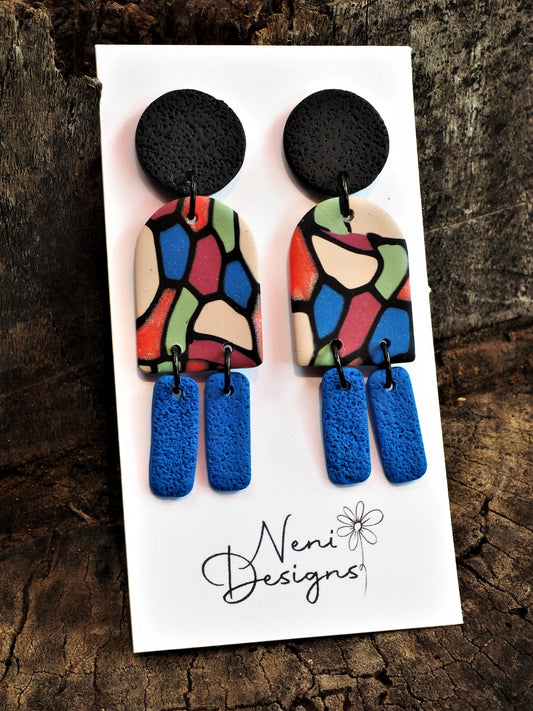 'maya' (blue, black and stained glass)