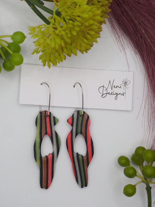 'edith' hoops (pink, white, green stripes)