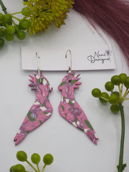 'cockatoo' hoops (pink, green and white swirl)