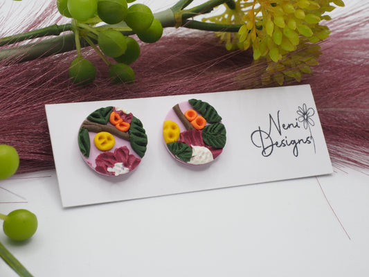 studs (pink flowers)