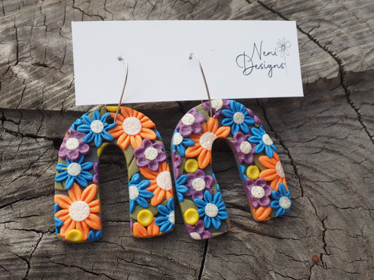 'rosie' (blue, orange and purple floral)