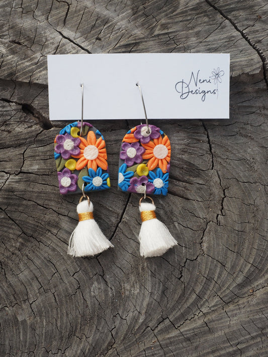 'maya' (orange, blue and purple florals)